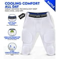 thumbnail image 4 of Exxact Sports Battle 7-Pad Youth Football Girdle with Cup Pocket, Lightweight Padded Compression Shorts with Integrated Ultra Flex Pads, Boys Girdle Football (White, YS), 4 of 7