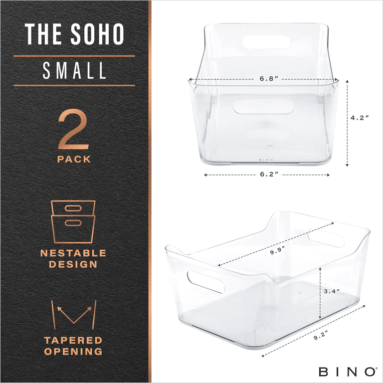 BINO, Plastic Storage Bins, Small - 2 Pack