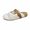 Beige, variant on Women's Woven Mule Sandals, Closed Toe Buckle Slip-On Shoes