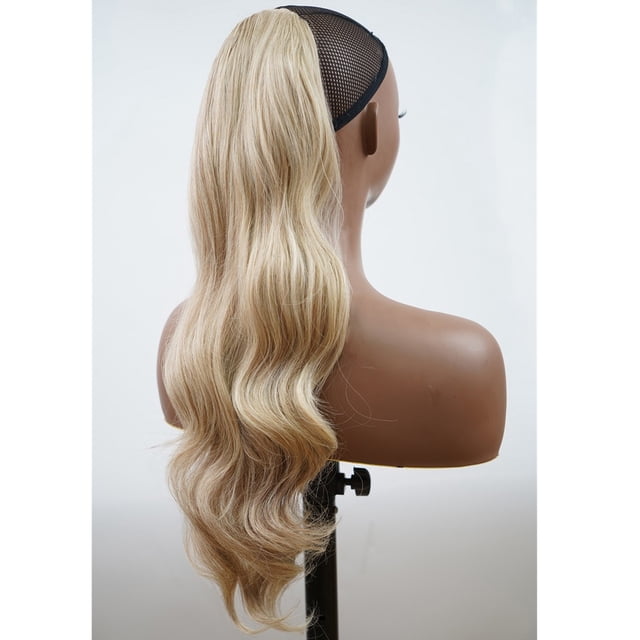 Extensión de cola de caballo de 24 pulgadas con garra, cola larga, rizada y ondulada, extensión de cabello con clip suave natural, postizo sintético para mujeres, las bandas