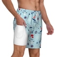 thumbnail image 2 of Sigee Sailboats Anchors Print Mens Swim Trunks with Compression Liner Quick Dry Swim Stretch Beach Shorts with Pockets,S-3XL, 2 of 7