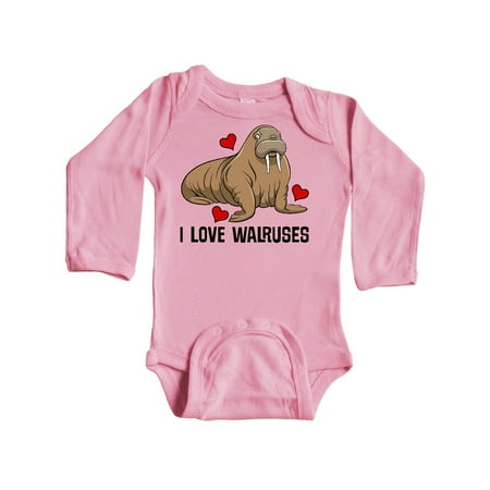 

Inktastic Walrus Cute Arctic Animals Gift Baby Boy or Baby Girl Long Sleeve Bodysuit