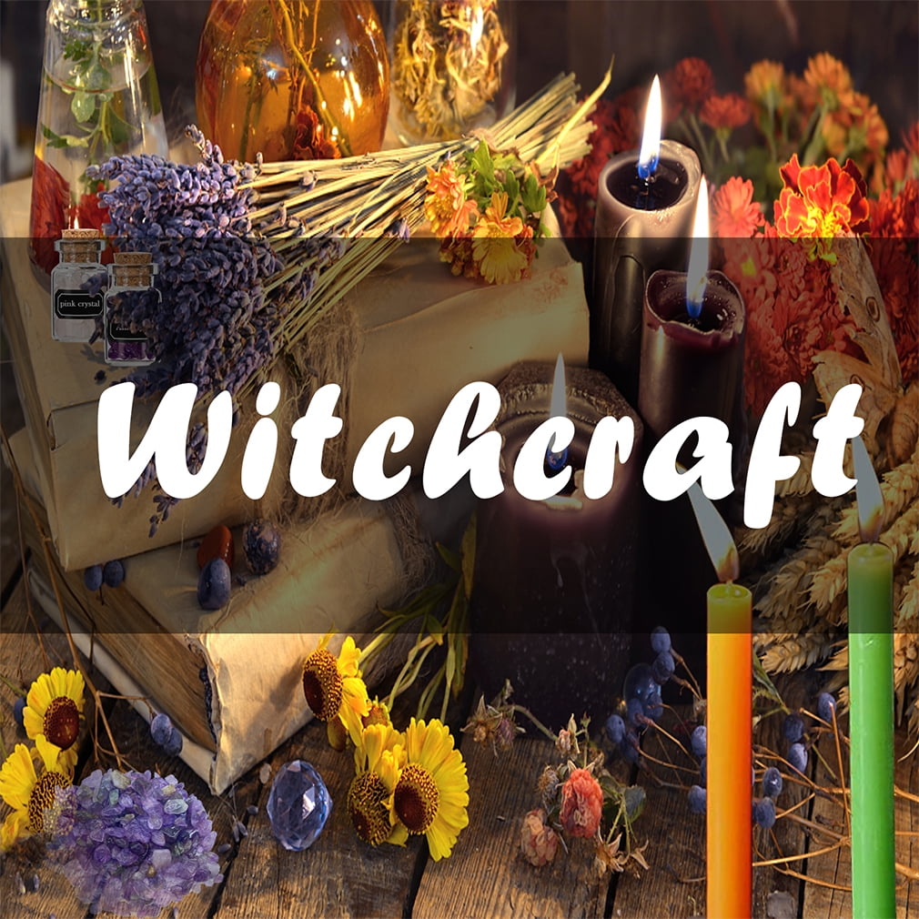 HXXF Witchcraft Supplies Kit for Witch Spells – 85 PCS Beginner Witch Starter Kit Crystals Jars Dried Herbs and Colored Candles for Witches Pagan Altar Decor - Wiccan Supplies and Tools