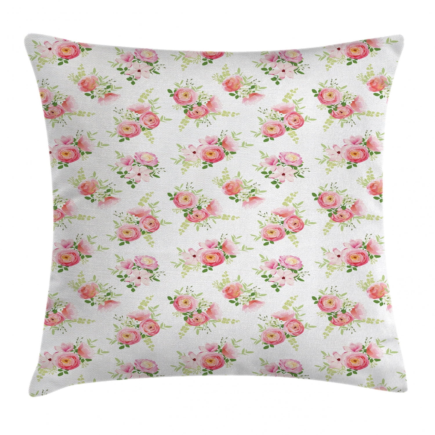 Shabby Chic Throw Pillow Cushion Cover, Nostalgic Elegance Themed Bunch