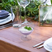 Oasis Creations Scallop Stem Cup - Parfait Serving Bowl - 24 Count - Clear Hard Plastic - Appetizer Cup - Disposable or Reusable - 2 ounce - Ideal for Desserts, Appetizers, Puddings