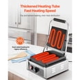thumbnail image 2 of KFFKFF Commercial Panini Grill, 1800W Electric Sandwich Panini Maker, Stainless Steel Sandwichs Press Grill with Handle and Temp Control, 8.8x9 in Full Grooved Enamel Plate, 2 of 9