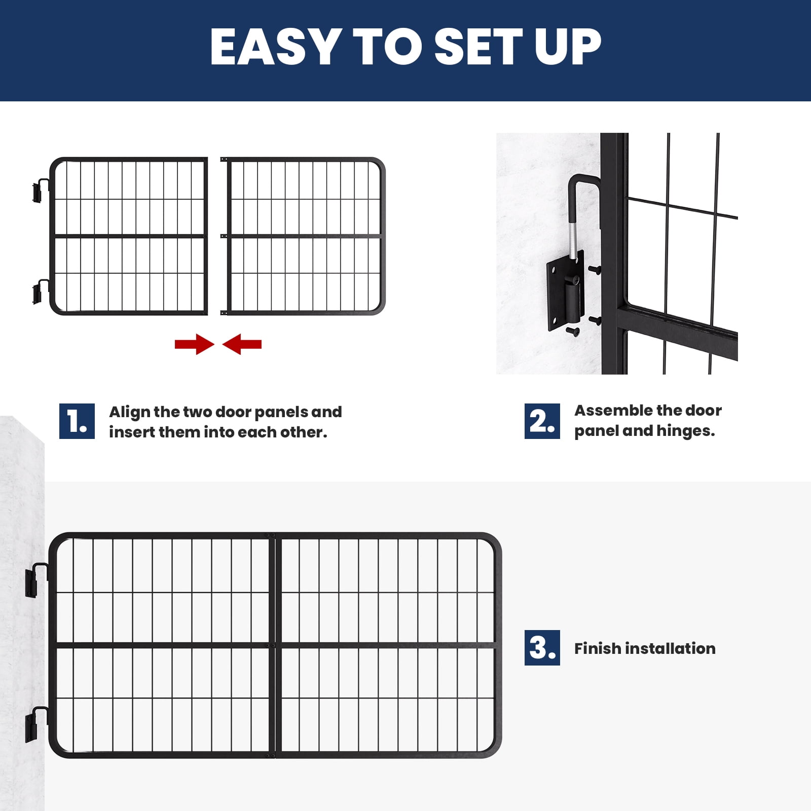 Horse Stall Guard showcasing Yoke Design, Horse Stall Door with 48" W x 24" H, Horse Stall Gate featuring Heavy-Duty Thick Steel Frame, Fits Standard Barn Doorways
