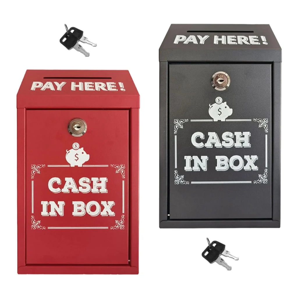 Security Box Key Locks Safe Deposit Cash Storage Home Office Use