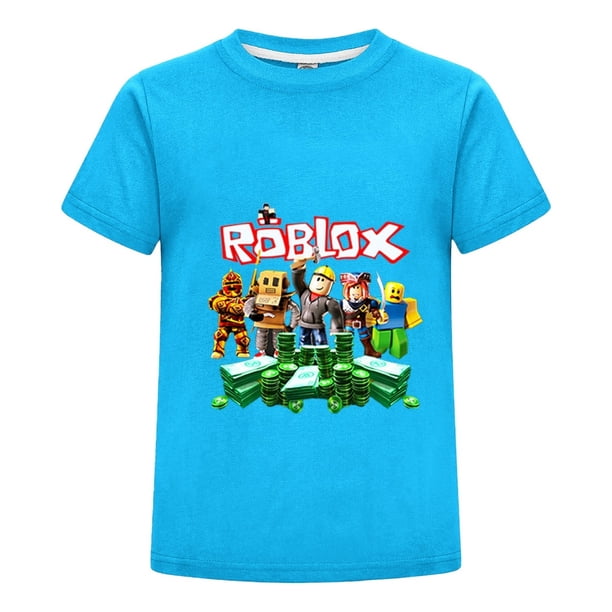 Ropa Infantil Estilo Roblox para Niño Ninas, Playera Gamer de Algodón con Estampado Original, Camiseta Ideal para Regalo de Cumpleaños