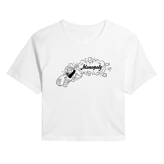 Monopoly - Racing Horizontal Chest - Juniors Cropped Short Sleeve Graphic T-Shirt