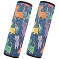 thumbnail image 2 of WOBOGO Colorful Cats Seat Belt Cover 2 Piece Soft Comfort Driving Shoulder Pad Suitable for All Cars and Backpacks, 2 of 8