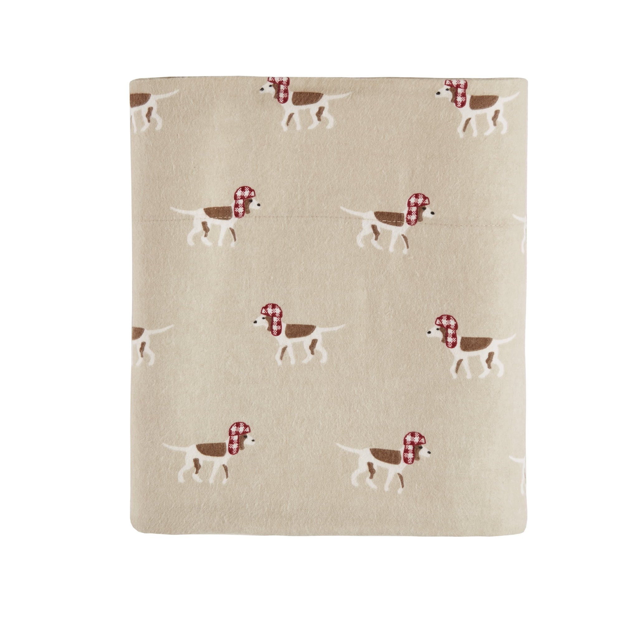 Woolrich Cotton Flannel Tan Dogs 4 Piece Sheet Set, Full