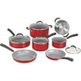 thumbnail image 2 of Cuisinart Ceramica XT 11-Piece Nonstick Ceramic Cookware Set with Steamer Insert, Red, 2 of 2