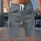 thumbnail image 3 of WILLBEST Pantalones Cortos de Lino de Verano para Hombre, con Bolsillos Grandes, para Playa, Deportivos, de Rayas Lisas, Ligeros y Elásticos, para Verano, Holgados y Casuales., 3 of 7