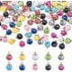 thumbnail image 1 of 100 piezas de dijes de bolas de cristal de colores: colgantes de bolas de cristal de 15 mm con lentejuelas brillantes de estrella y pasadores de copa., 1 of 7