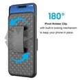 thumbnail image 2 of For iphone 15 Phone Case, Case with Holster Belt Clip & Kickstand Cover for iphone 15, Ebizware Holster Case Combo Shell Swivel Belt Clip Defender Shockproof Hard Cover - Black, 2 of 7