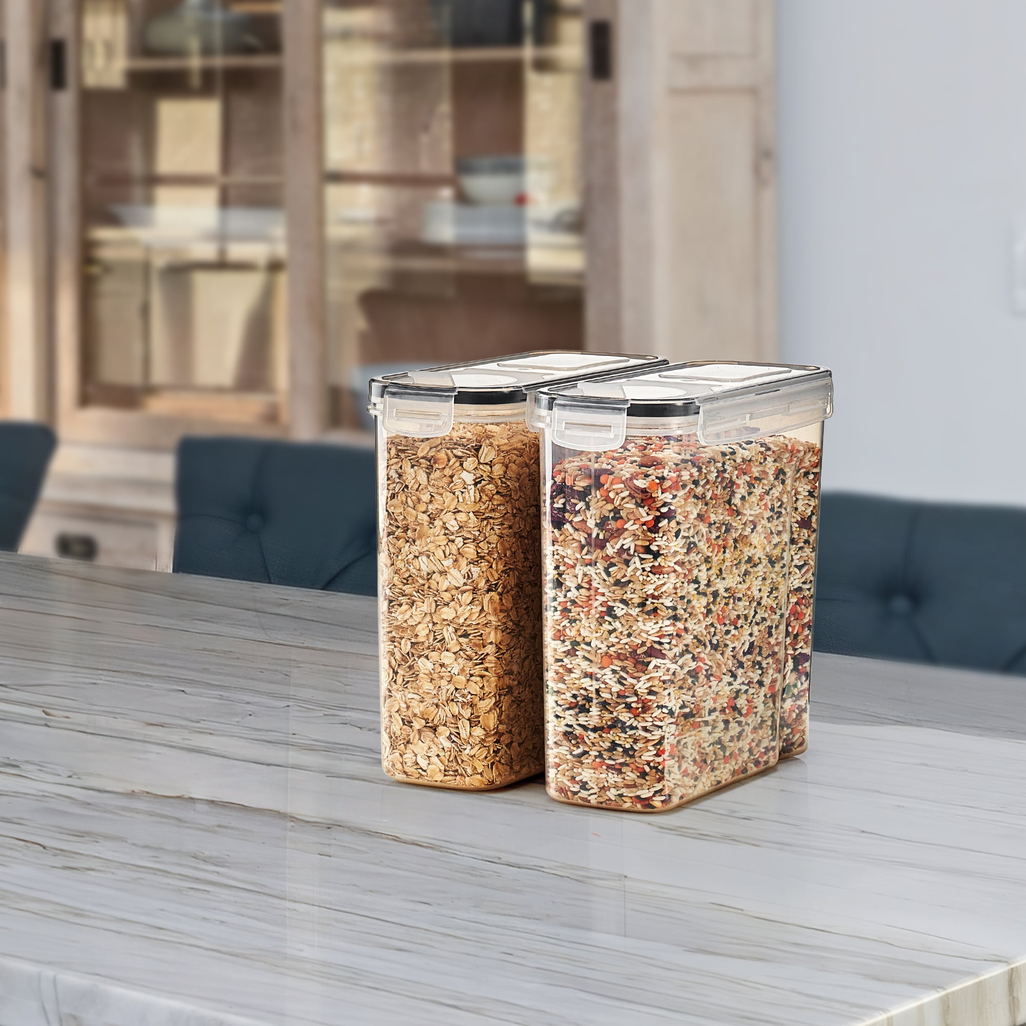 Sorbus 2-Pack 2L Airtight Food Storage Dispensers for Cereal, Pasta, Beans, Dry Foods