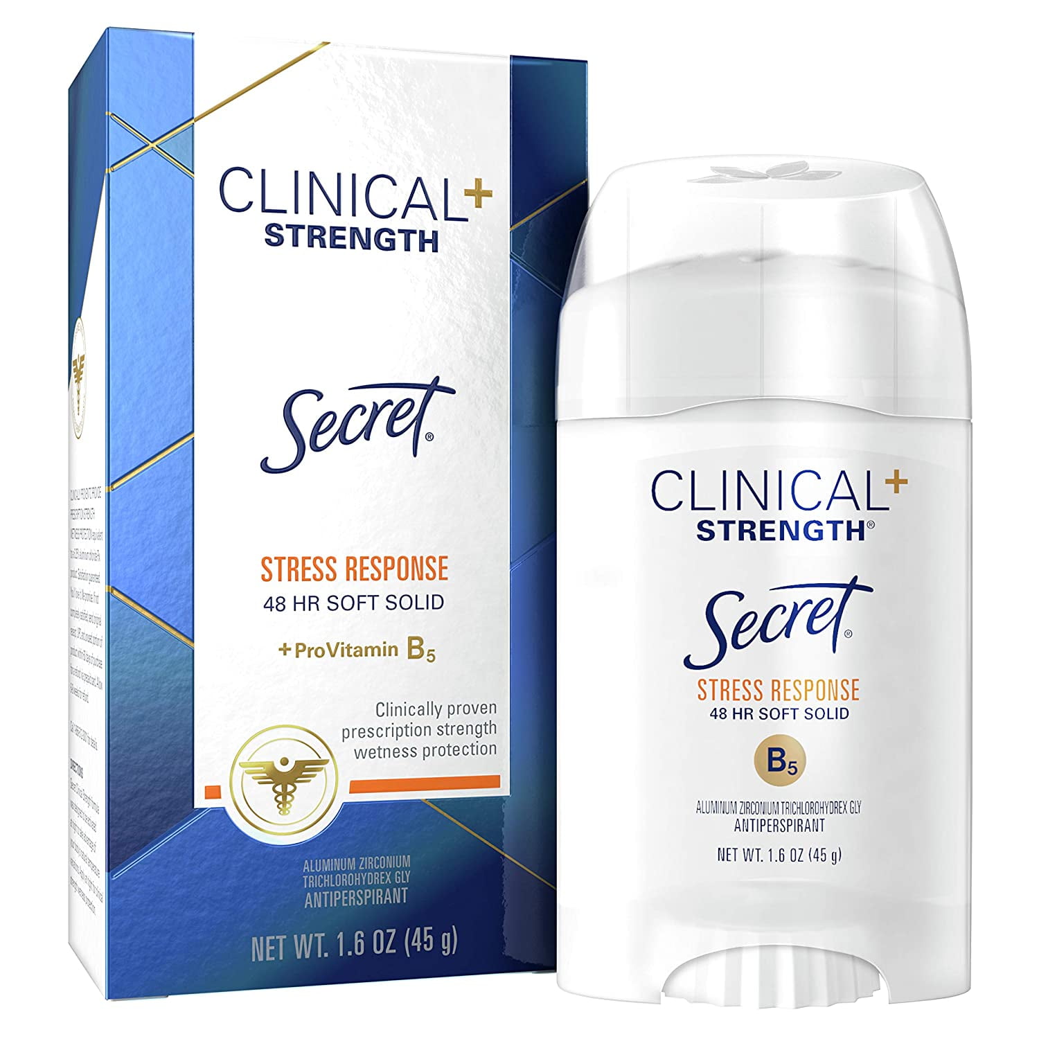 Secret Antiperspirant Clinical Strength Deodorant for Women, Soft Solid, Stress Response, 1.6 Oz, (Pack of 3)