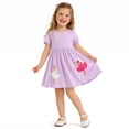 thumbnail image 2 of Rimyaw Toddler Girls Princess Dress, Short Sleeve A-Line Summer Sundress, Soft Casual Purple Dress, Size 4T, 2 of 7