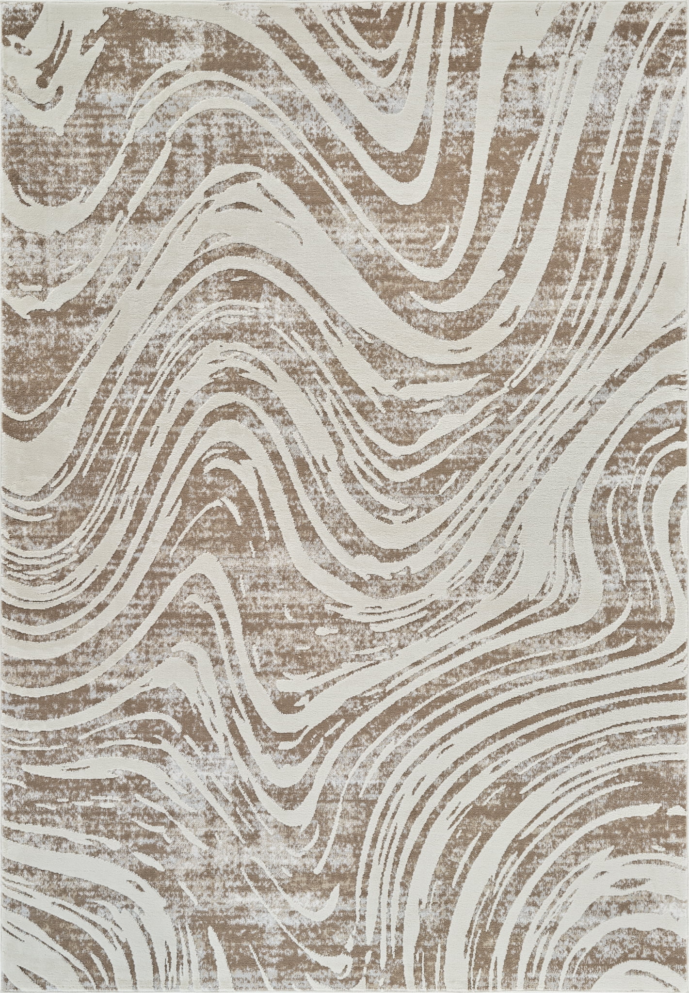 Rug Branch Nomad Abstract Indoor Area Rug, Beige Brown, Coastal - Living Room, Bedroom, Dining Room, and Kitchen