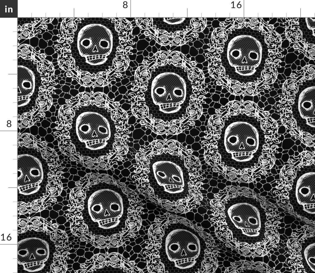 Luxury Digital Printed Cotton Jersey Fabric Material SKULLS /& FLOWERS