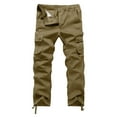 thumbnail image 2 of Cargo Pants for Men 2025 Fall Winter Lined Straight Leg Casual Outdoor Work Pants with Pockets Mens Trousers, 2 of 8