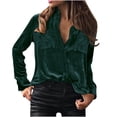 thumbnail image 2 of AXXD Womens Work Tops Basic Summer 2024 Ladies Turndown Collar Loose Tops Casual Button Shirts Long Sleeve Blouse, 2 of 8