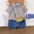 thumbnail image 2 of RTKFRFLM Boys Dinosaur Outfits 2 Piece Set Short Sleeve T Shirt And Shorts Fall Casual Play Toddlers Clothes Clothing Sets,Size 7-8 Years, 2 of 3