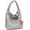 Silver, variant on Woven Leather Bags for Women Knoted Women Handbag Designer Shoulder Bucket Purse Handmade Fashion Tote Hobo Bag Small