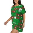 thumbnail image 5 of Sigee Cute Santa for Sleepwear Casual Pjs with Pockets Women's Pajamas Sets Shorts 2 Piece Short Sleeve Lounge Sets Small, 5 of 9