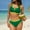 Green, variant on Hipattires 2 Piece Swimsuits Women Black Athletic Summer Bikini Sets Plus Size Swimwear Plain Juniors Bathing Suits