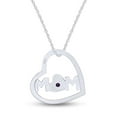 thumbnail image 3 of AFFY Mother's Day Jewelry Gifts Round Cut Simulated Amethyst Open Heart Mom Pendant Necklace In 14k White Gold Over Sterling Silver, 3 of 5