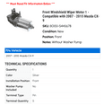 thumbnail image 2 of Front Windshield Wiper Motor 1 - Compatible with 2007 - 2015 Mazda CX-9 2008 2009 2010 2011 2012 2013 2014, 2 of 2
