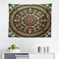 thumbnail image 2 of Ambesonne Green Wall Hanging Tapestry, Bicolor Folk Mandala Ethnic, 28"x23", Chestnut Brown, 2 of 3