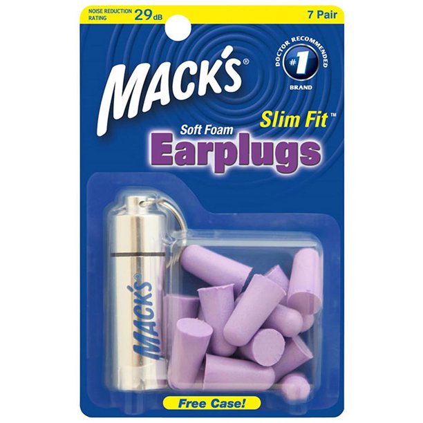 Mack's Slim Fit Earplugs, Purple, 7 Pair