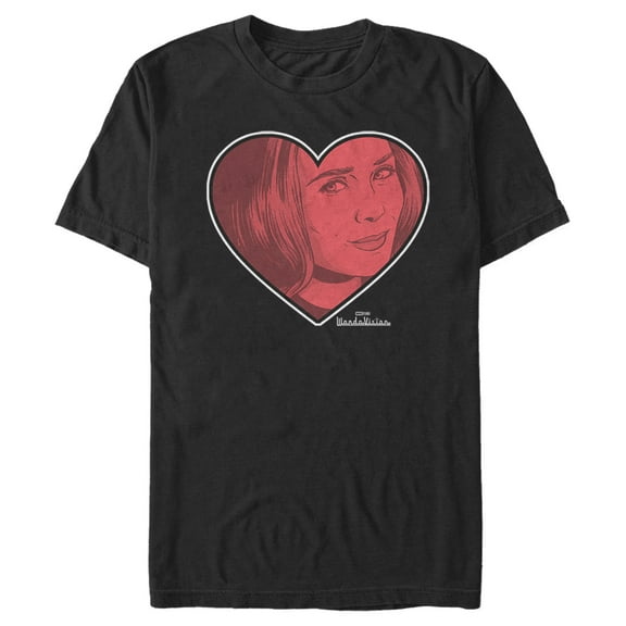 Men's Marvel WandaVision Valentine's Day Wanda Love Graphic Tee Black Large
