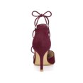 thumbnail image 2 of BLISSFUL STEP Women's Pumps Stilettos Heels Pointed Toe Lace up Pumps Burgundy 7, 2 of 7