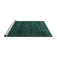 thumbnail image 2 of Ahgly Company Machine Washable Indoor Round Abstract Turquoise Blue Modern Area Rugs, 5' Round, 2 of 4