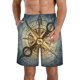thumbnail image 1 of Balery Vintage Compass Traje de Baño Estilo Hawaiano para Hombre, Shorts de Secado Rápido con Bolsillos-X-Large, 1 of 6