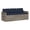Gray, variant on Bowery Hill Contemporary PE Rattan 3-Seater Garden Sofa in Gray