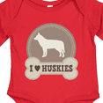 thumbnail image 4 of Inktastic Husky Dog I Love Huskies Boys or Girls Long Sleeve Baby Bodysuit, 4 of 5