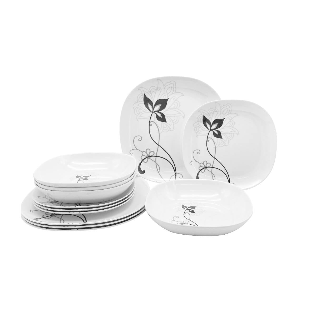 Vajilla de Melamina Fraciel 12 Pz Cocina Resistente Zante