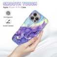 thumbnail image 4 of CASEFIV for iPhone 16 Pro Case,Marble Pattern 3 in 1 Heavy Duty Shockproof Rugged Hard PC+Soft Silicone Drop Protective Girls Women Cover,Light Purple, 4 of 6