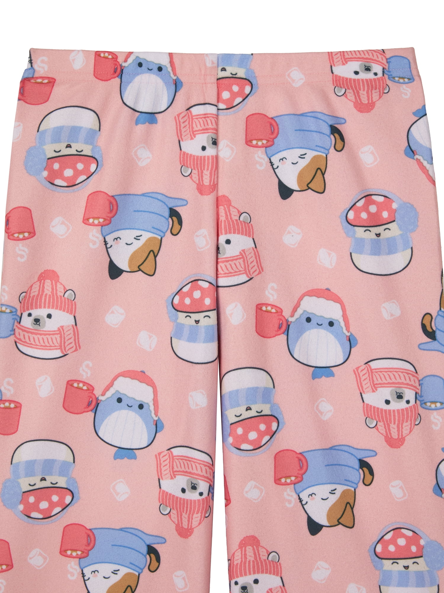Squishmallows Girls Notch Collar Top and Sleep Pants Pajama Set, 2-Piece, Sizes 4-16