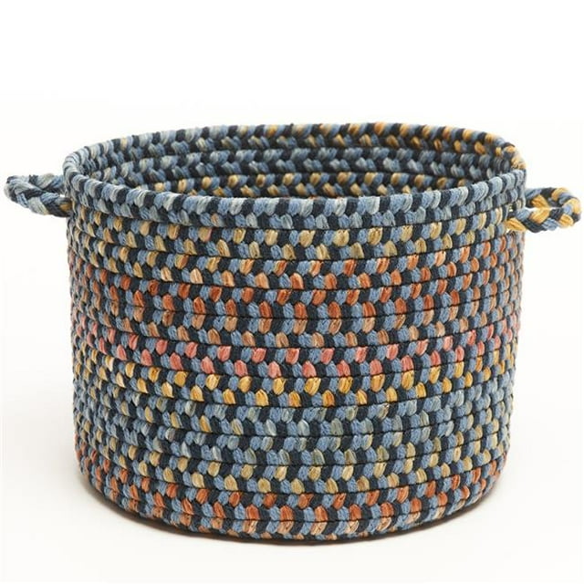 Rhody Rug WO11B010X008 10 x 8 in. Woodstock Basket, Indigo & Multi Color