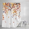 thumbnail image 4 of Brown Eucalyptus Leaves Shower Curtain Set, Waterproof Shower Curtains for Bathroom, Summer Botanical Weeping Watercolor Washable Fabric Bath Curtain for Bathtub Decoration with Hooks 48x72 Inches, 4 of 9