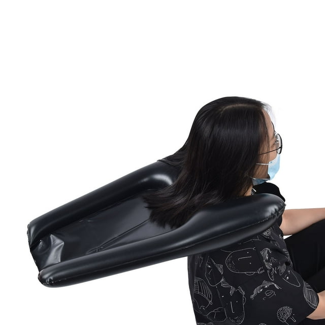 Shampoo Bowl, Portable Hair Washing Sink Foldable Save Space Lightweight Soft with Inflator Pump for Chair for Bed