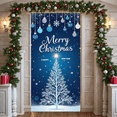 thumbnail image 5 of Blue Theme Christmas Banner White Christmas Tree New Year Display Golden Star Snowflake Design Holiday Backdrop for Christmas Party New Year Celebration Indoor Decoration, 5 of 9