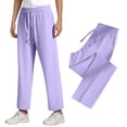 thumbnail image 4 of HXWCHs Women's Casual Athletic Trousers Soft Comfortable Loose Fit Straight Leg Pants for Everyday Wear XXL Light Purple, 4 of 6