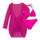 thumbnail image 4 of Bikini sólido con correa para mujer, Bikini con escote en V profundo, conjunto de traje de baño dividido cómodo, traje de baño de tres piezas OAVQHLG3B Store  lin121212, 4 of 4